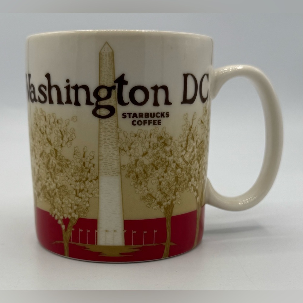 Starbucks Washington DC Monument Capitol Cherry Blossom Ceramic Mug Cup Coffee